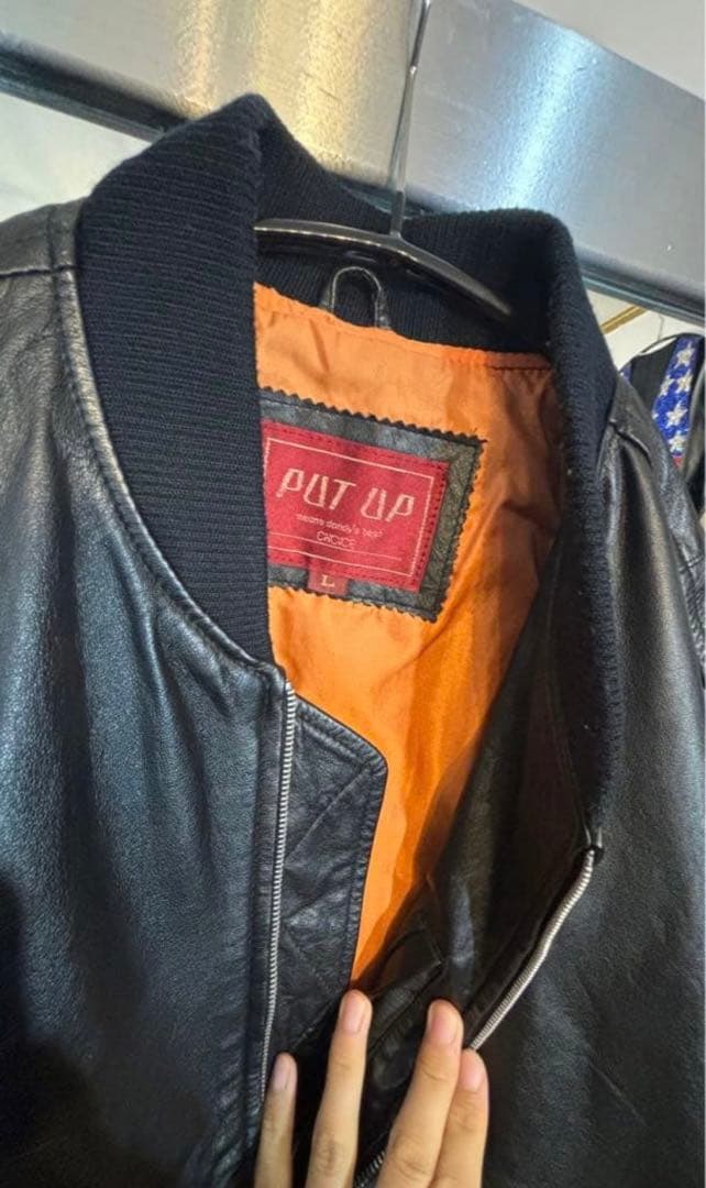 【80s-00s】Leather MA-1 Jacket