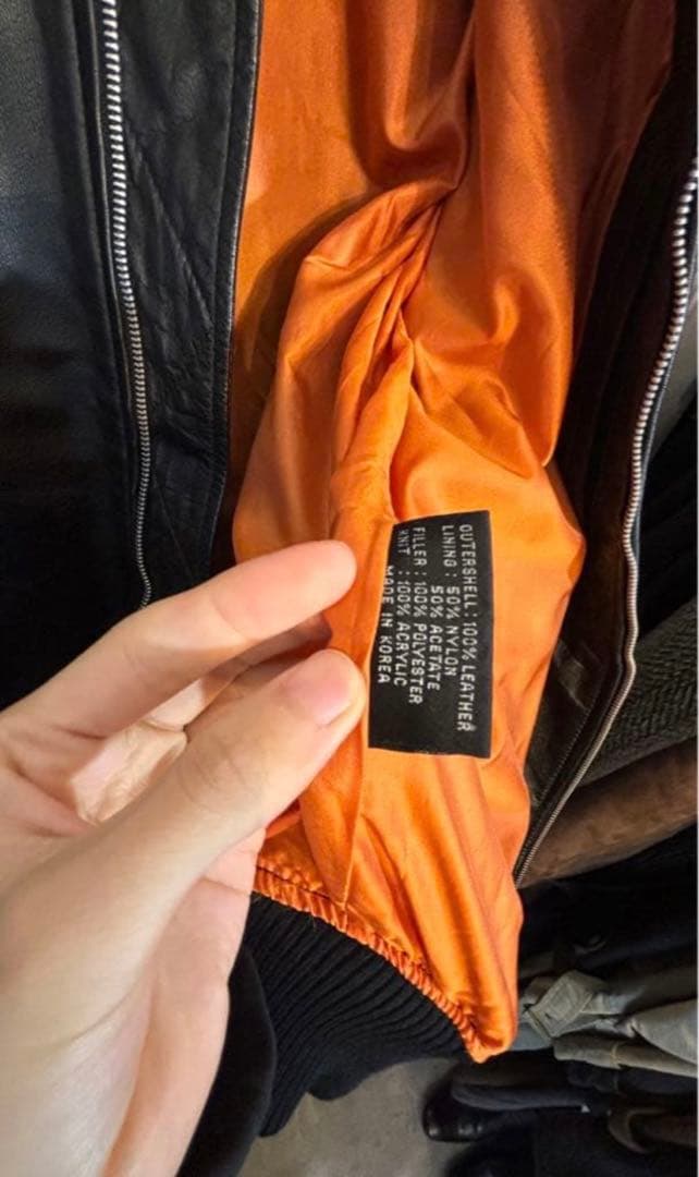 【80s-00s】Leather MA-1 Jacket