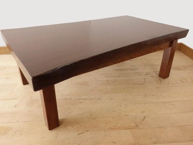 北海道手作り家具　クスノキ（楠）材　一枚板座卓１０００