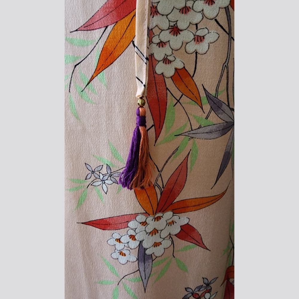 Vネック ワンピース　着物リメイク