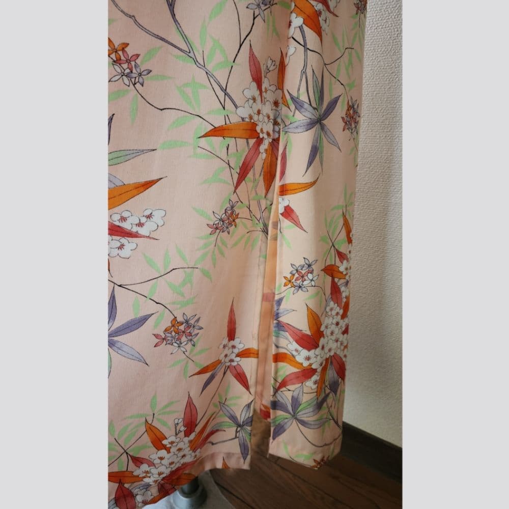 Vネック ワンピース　着物リメイク