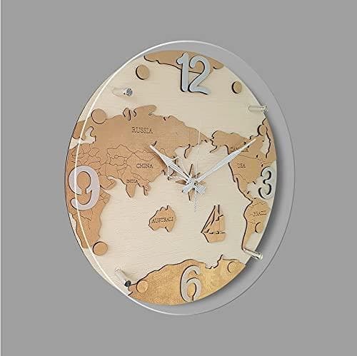 電波掛時計 地球儀掛け時計-white 壁掛け時計 おしゃれ 掛時計 北欧