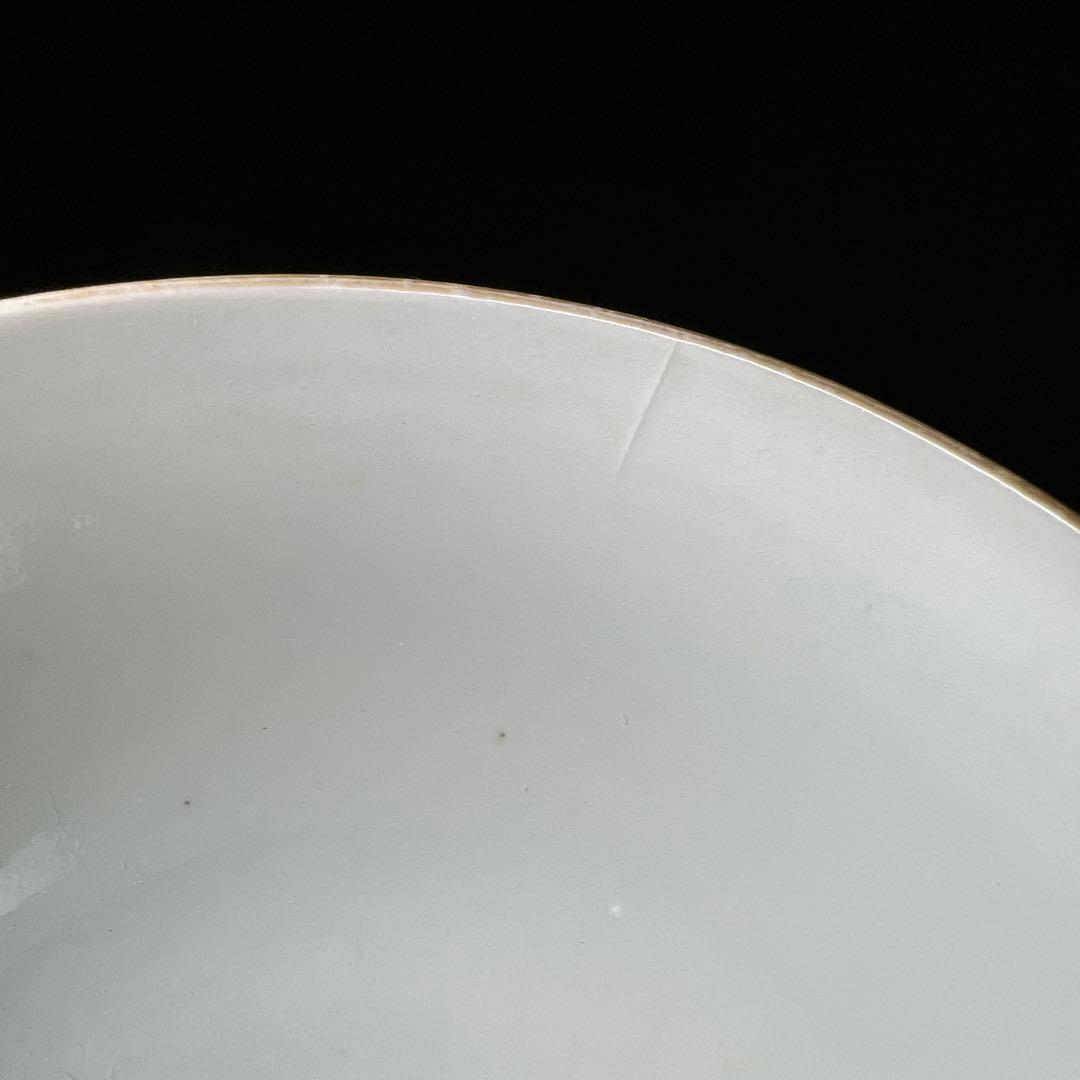 中国清時代　粉彩人物画蓋茶碗6客　木箱付　東Y8-0206☆2Fトコサ