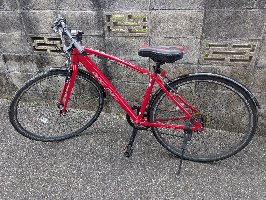 クロスバイク レッド アルミフレーム
