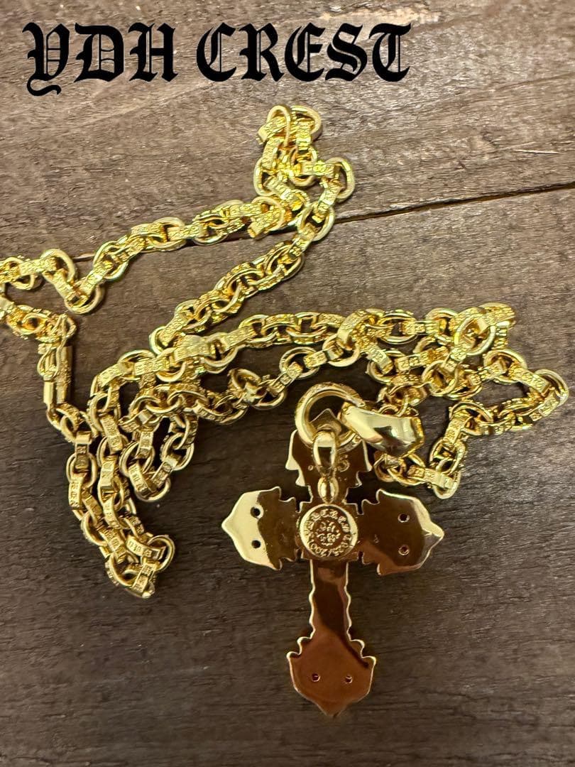 ★CKRGT　22K金メッキS925　チャクラ型クロス＊ストーン　刻印有り