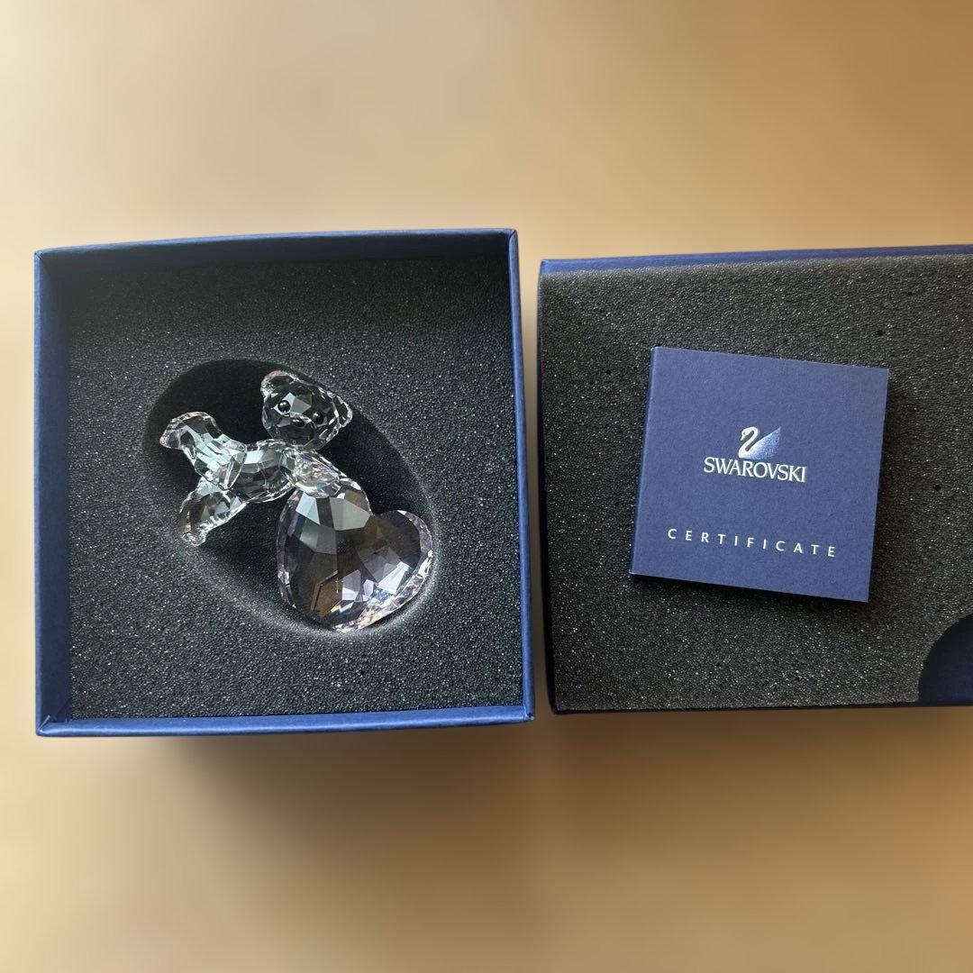 Swarovski クリスタル クマとハート 置物