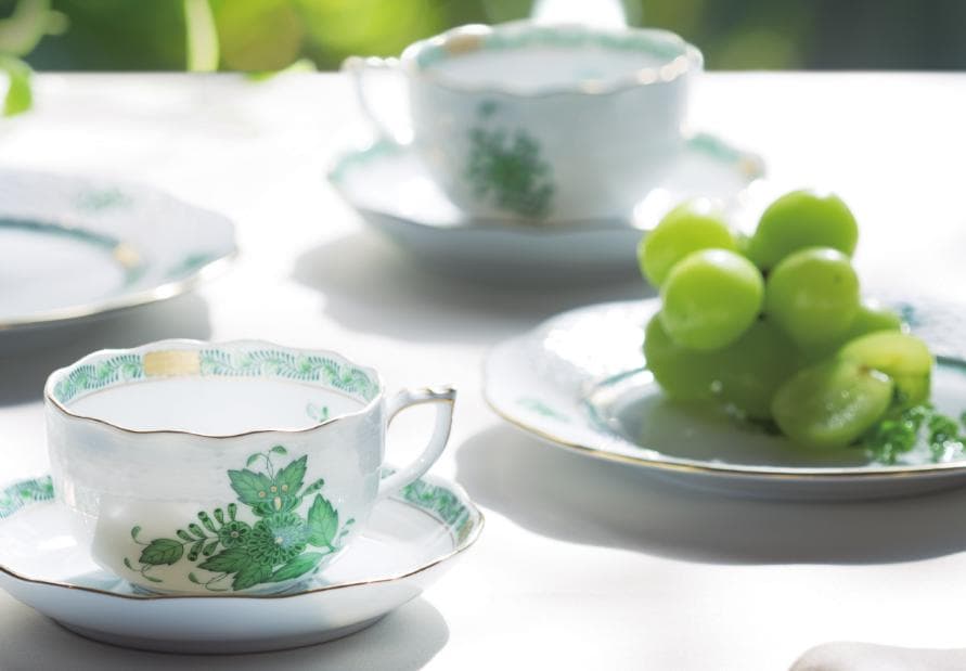 ヘレンド 定価77000円 ティーカップ＆ソーサー、デザートプレート ペア