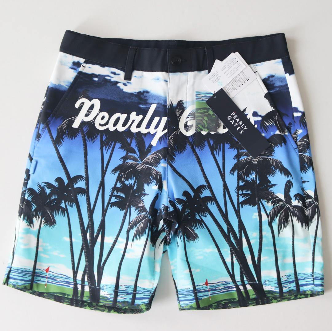 新品タグ付き【パーリーゲイツ】ゴルフコース柄 ショートパンツ 5(w80-84)