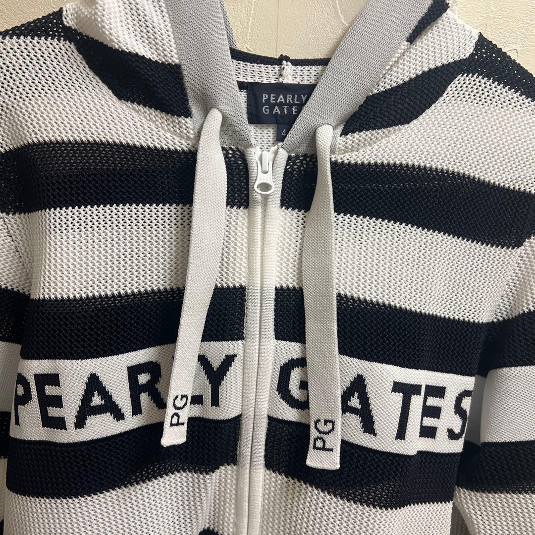 PEARLY GATES ストライプ フルジップ セーター サイズ4