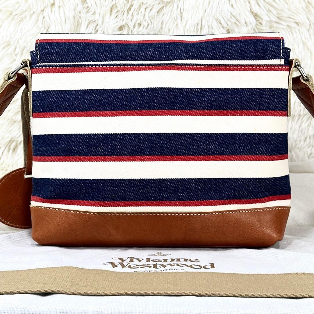 【美品】ヴィヴィアンウエストウッド ショルダーバッグ レザー キャンバス オーブ