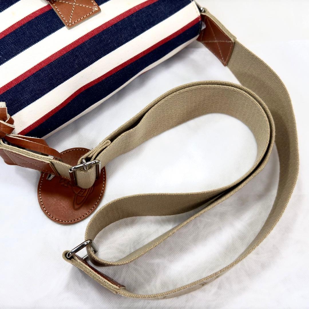 【美品】ヴィヴィアンウエストウッド ショルダーバッグ レザー キャンバス オーブ