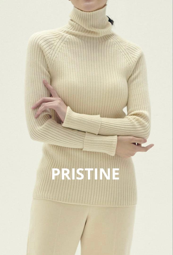 プリスティン　コットンカシミヤリブタートル　オーガニックコットン　やわらか