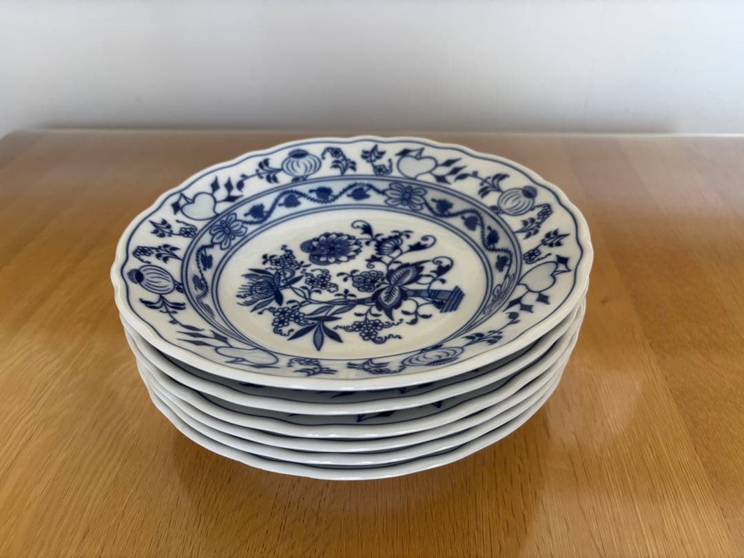 【カールスバード】ブルーオニオン 6枚セット 約24cm