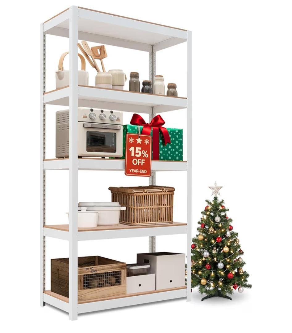 ホワイト スチールラック 幅90×奥行40×高さ180cm