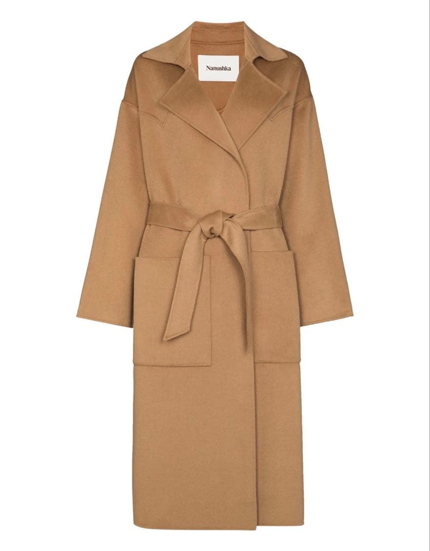 nanushka ベルベットコート/ネイビー