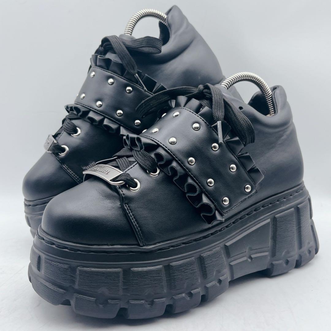 大人気✨pium ピウム フリルベルトボリュームスニーカー 厚底 黒 S