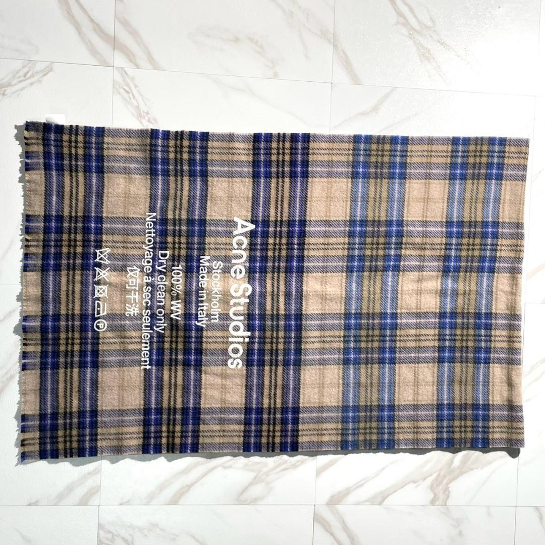 極美品✨Acne Studios チェック マフラー ストール 大判 ウール