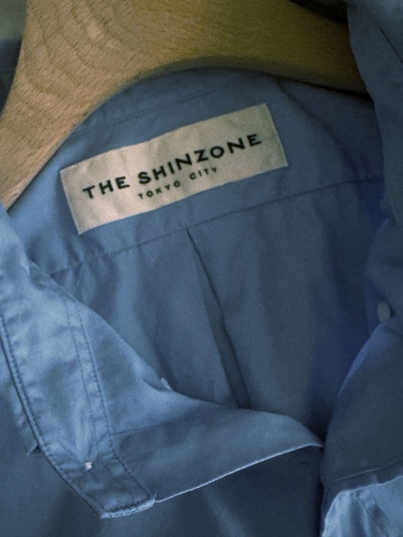 Shinzone HALF SLEEVE DADDY SHIRT ブルーシャツ