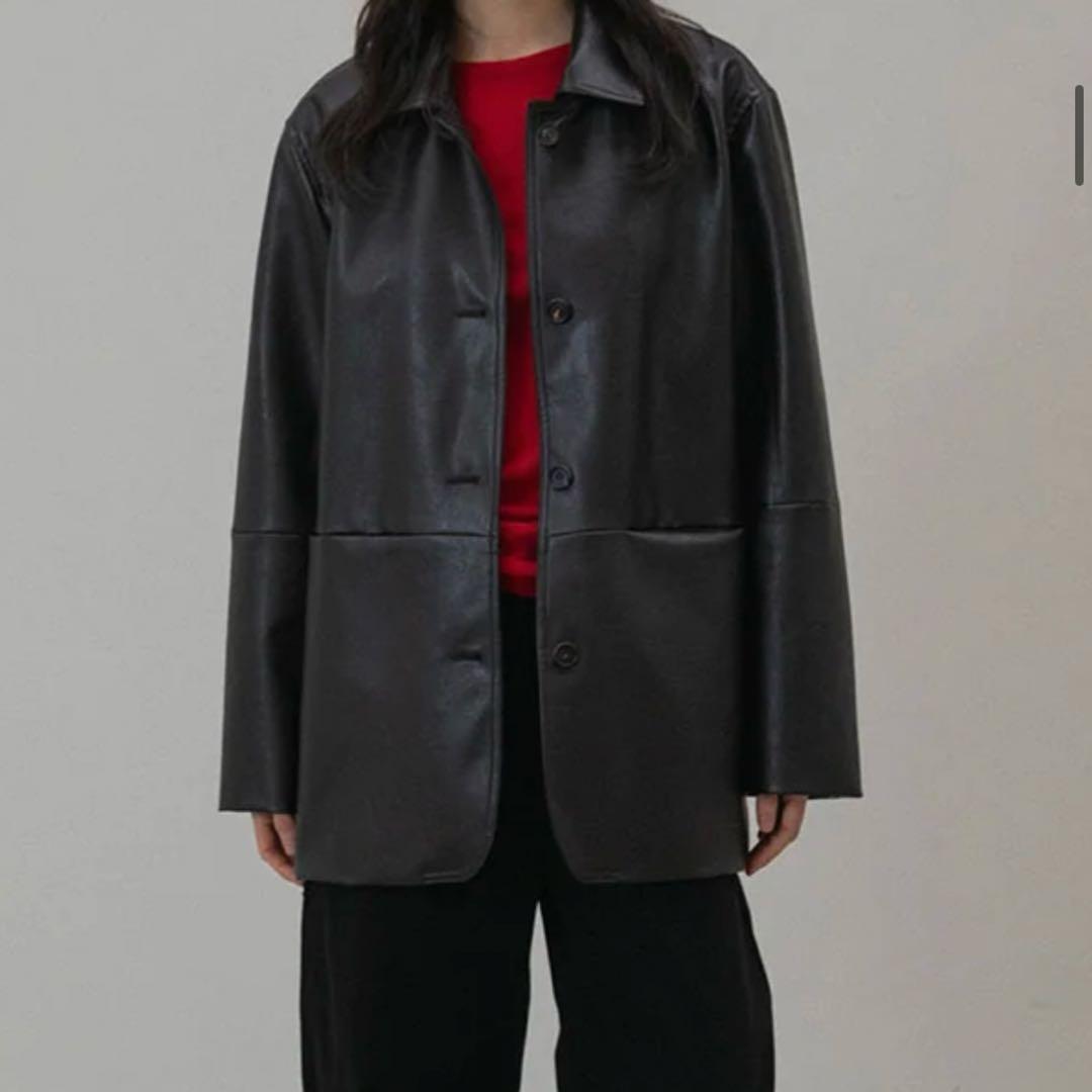 ohotoroレザージャケット ボタン付き