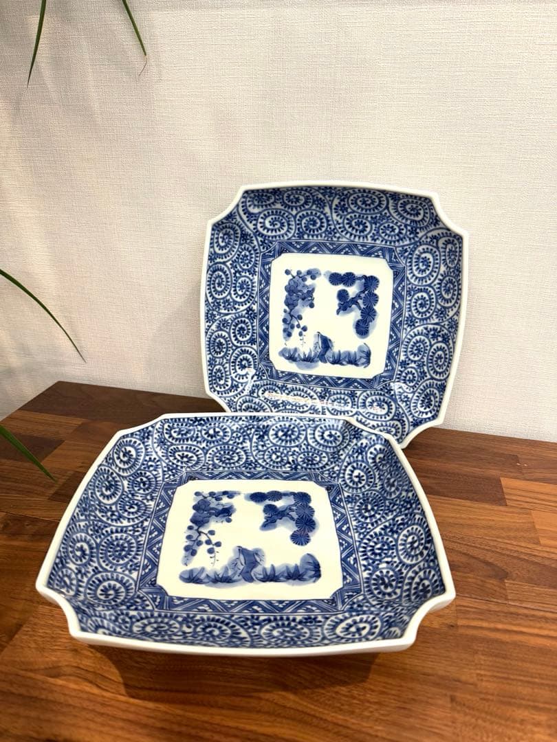 【新品未使用品】FOURGRACE 蛸唐草　松竹梅　隅切盛皿