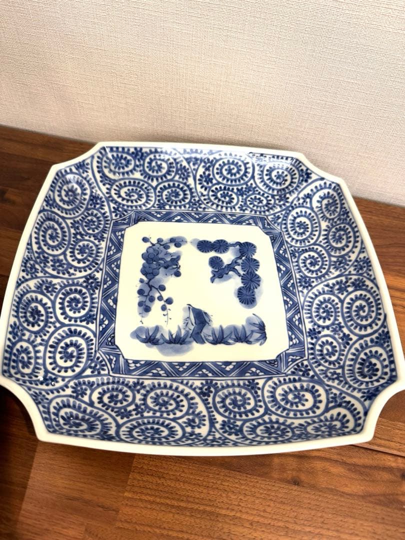 【新品未使用品】FOURGRACE 蛸唐草　松竹梅　隅切盛皿