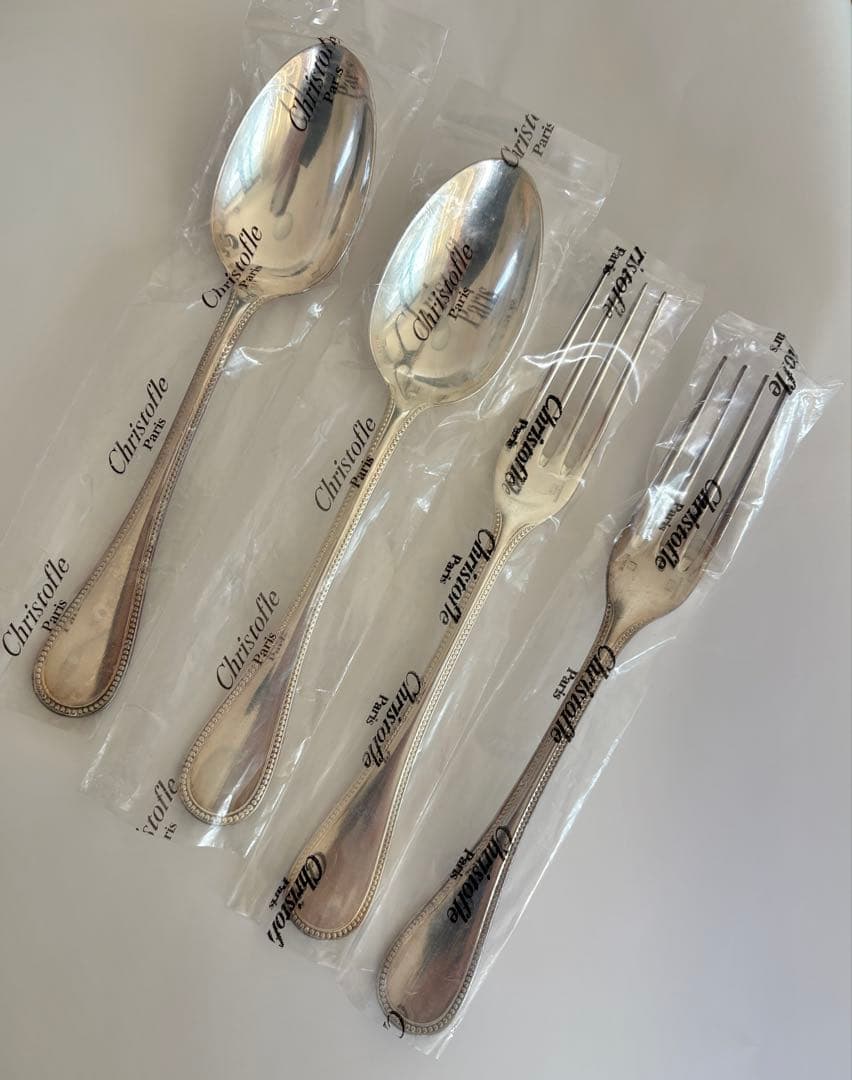 Christofle パール　テーブルスプーン　& フォーク