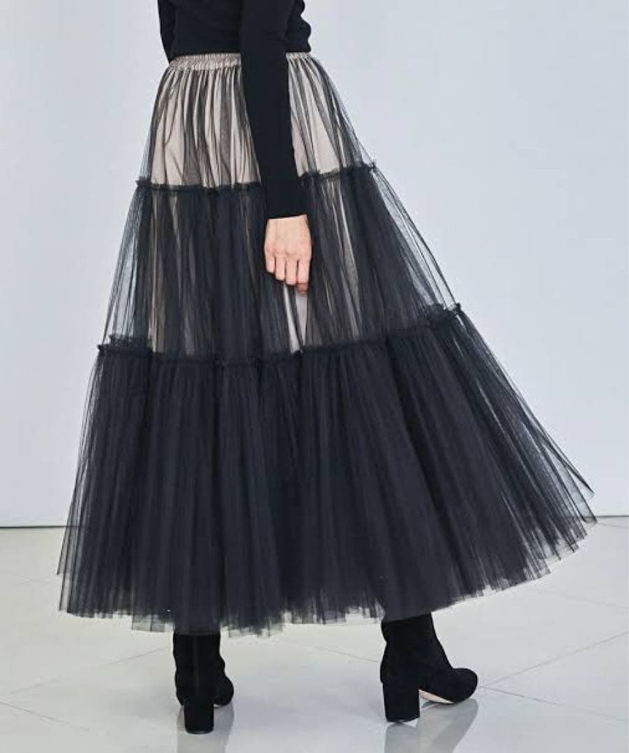 ダブルスタンダードクロージング sov. ボリュームチュールスカート ブラック