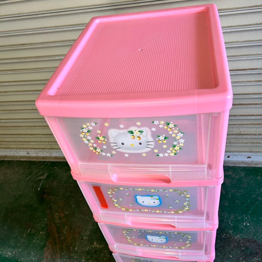 CA23★キティ★ 衣装ケース 4段 キャスター付 収納 レトロ 希少 2