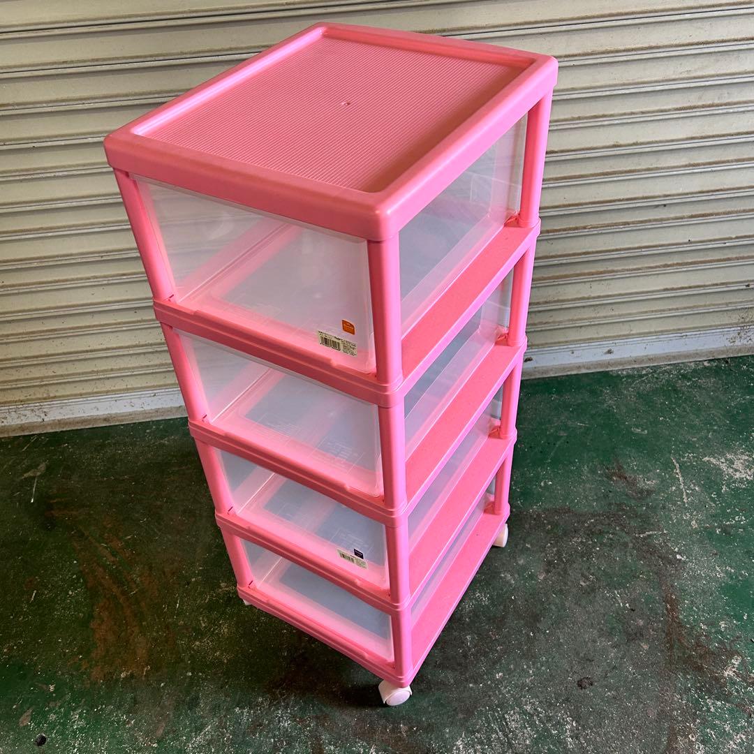 CA23★キティ★ 衣装ケース 4段 キャスター付 収納 レトロ 希少 2