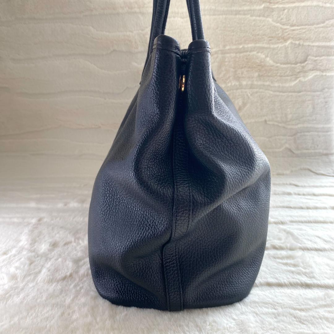 CIMABUE 大容量トートバッグ A4 シボ革 黒 ゴールド金具 メンズ