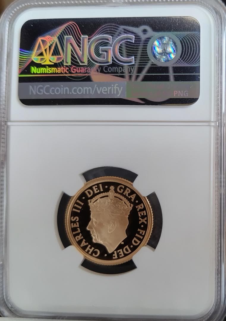 2023年/イギリス/PF70/チャールズ三世/金貨/1ソブリン/NGC/ポンド