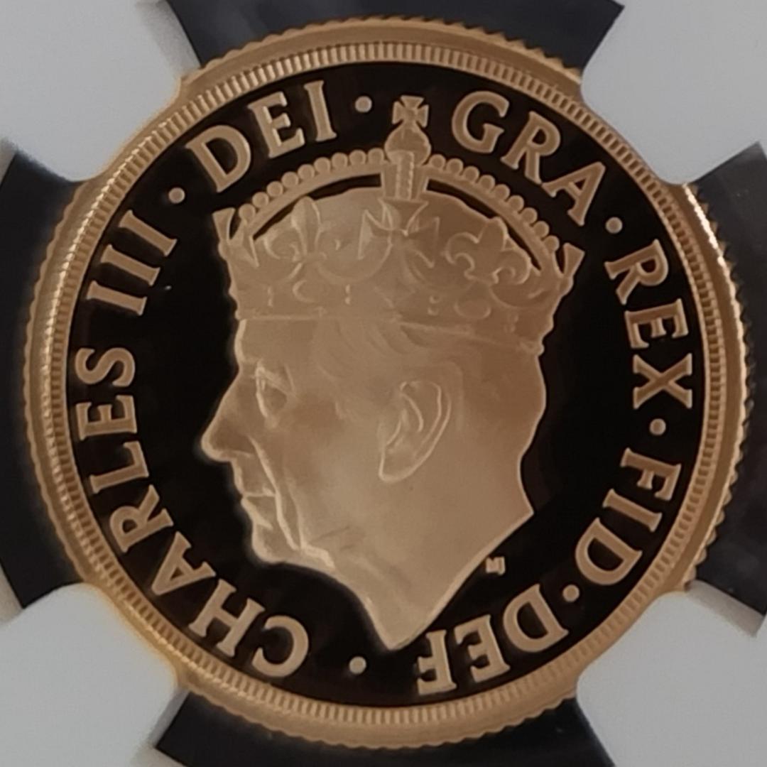 2023年/イギリス/PF70/チャールズ三世/金貨/1ソブリン/NGC/ポンド