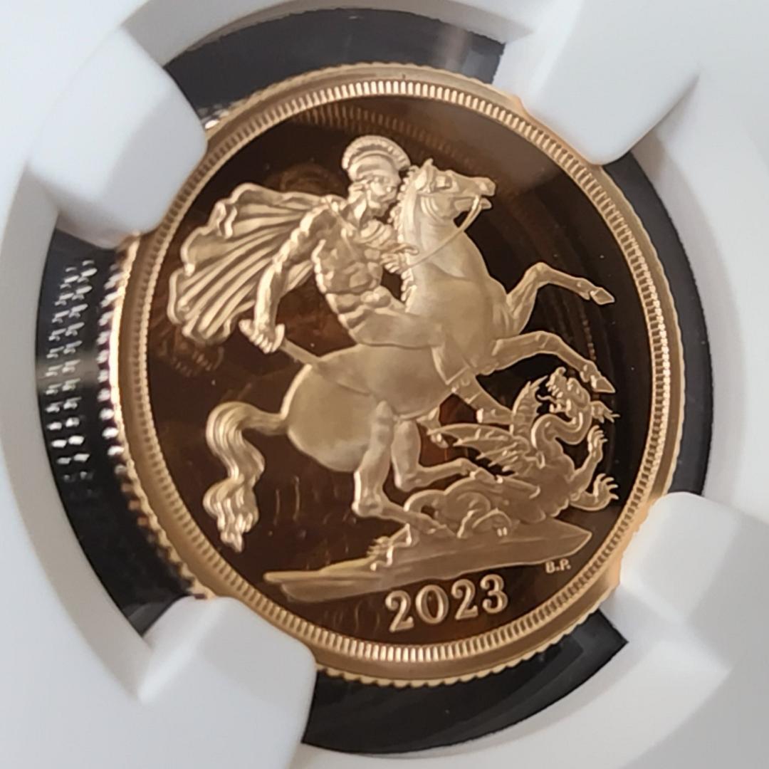 2023年/イギリス/PF70/チャールズ三世/金貨/1ソブリン/NGC/ポンド