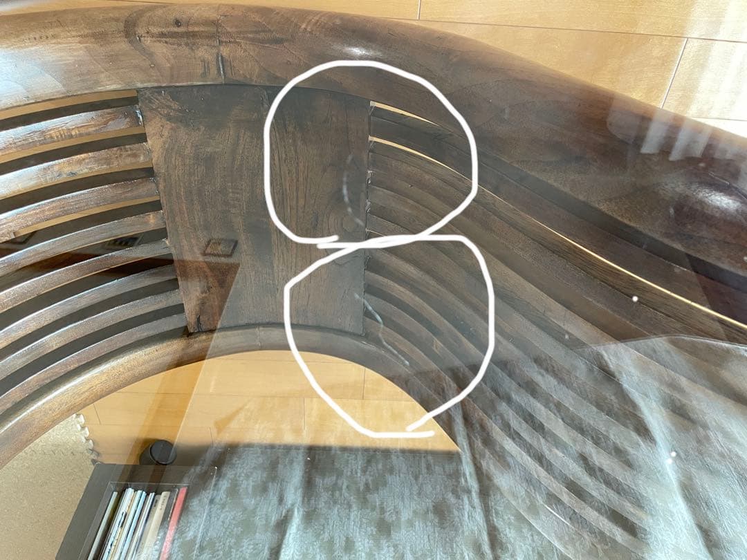 センターテーブル　木製　ガラス