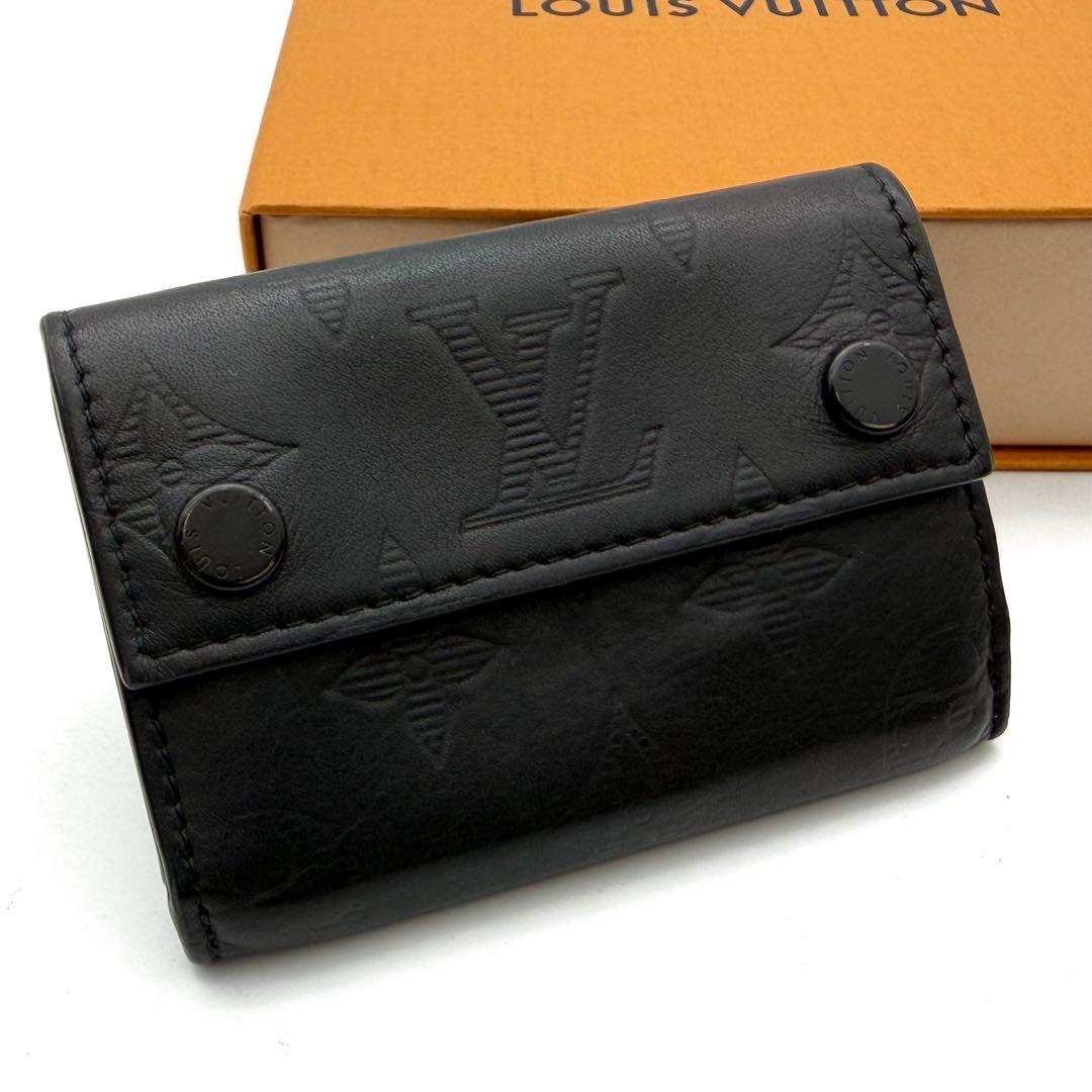 【美品】ルイヴィトン 三つ折財布 ディスカバリーコンパクト シャドウ ノワール