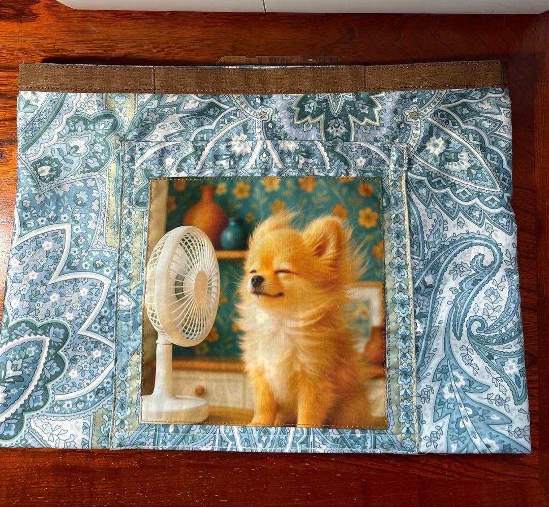 桜の散歩道ポメラニアン♡レースが彩る清楚なお花のコンビニエコバッグ