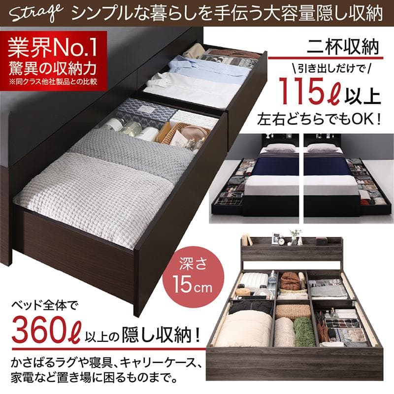 最安値！マットレスなし セミダブルベッド 収納 コンセント 送料込み！ 25