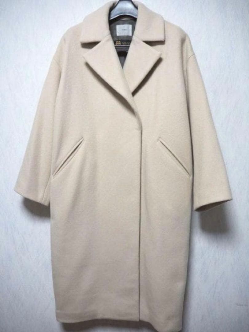 IENA MANTECO オーバーチェスターコート　38　ナチュラル　訳あり