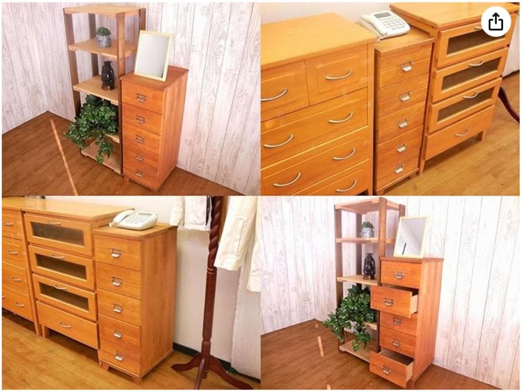 Natural House 多段チェスト 5段 引き出し 木製棚