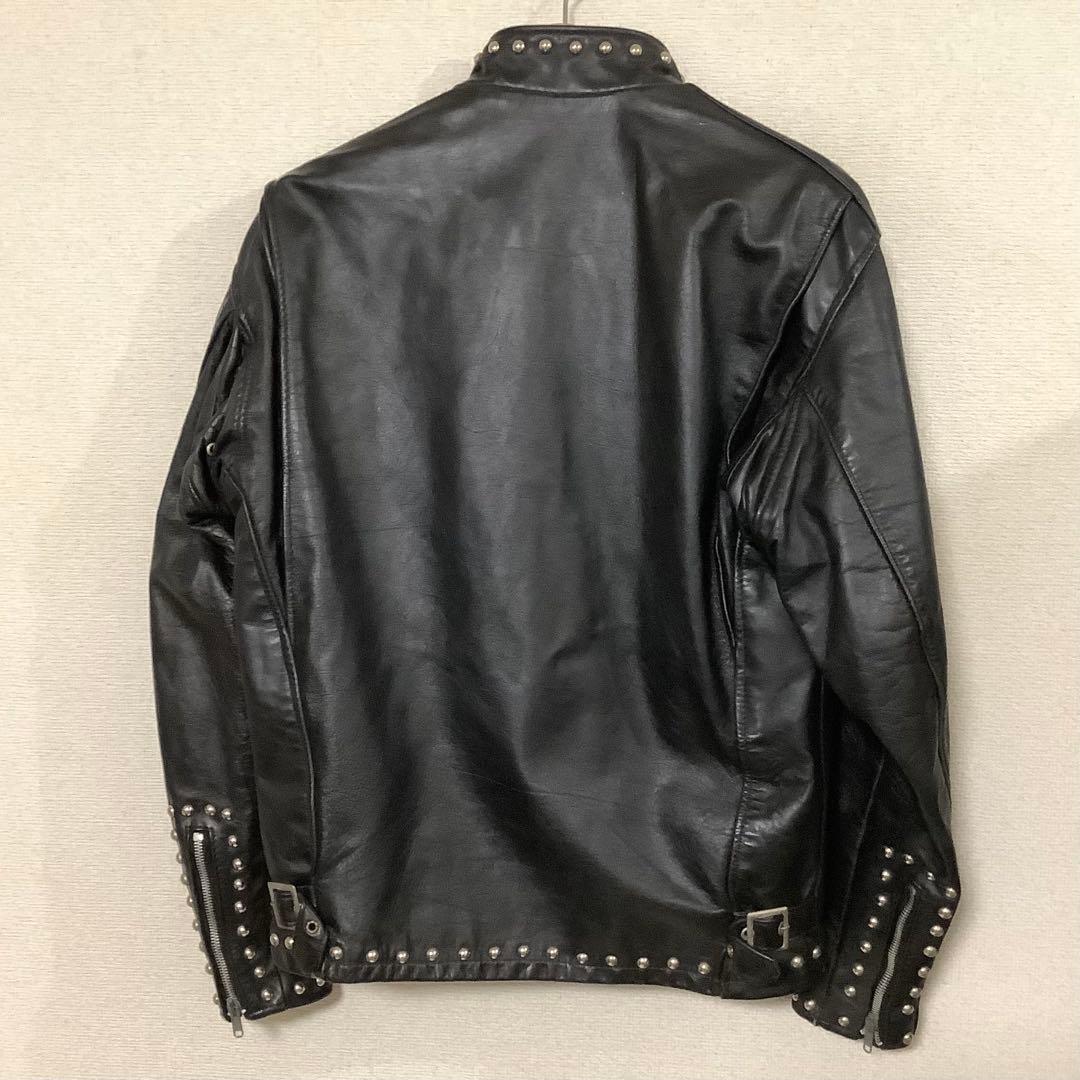 Schott スタッズ付きレザーシングルライダースジャケット K-321 メンズ