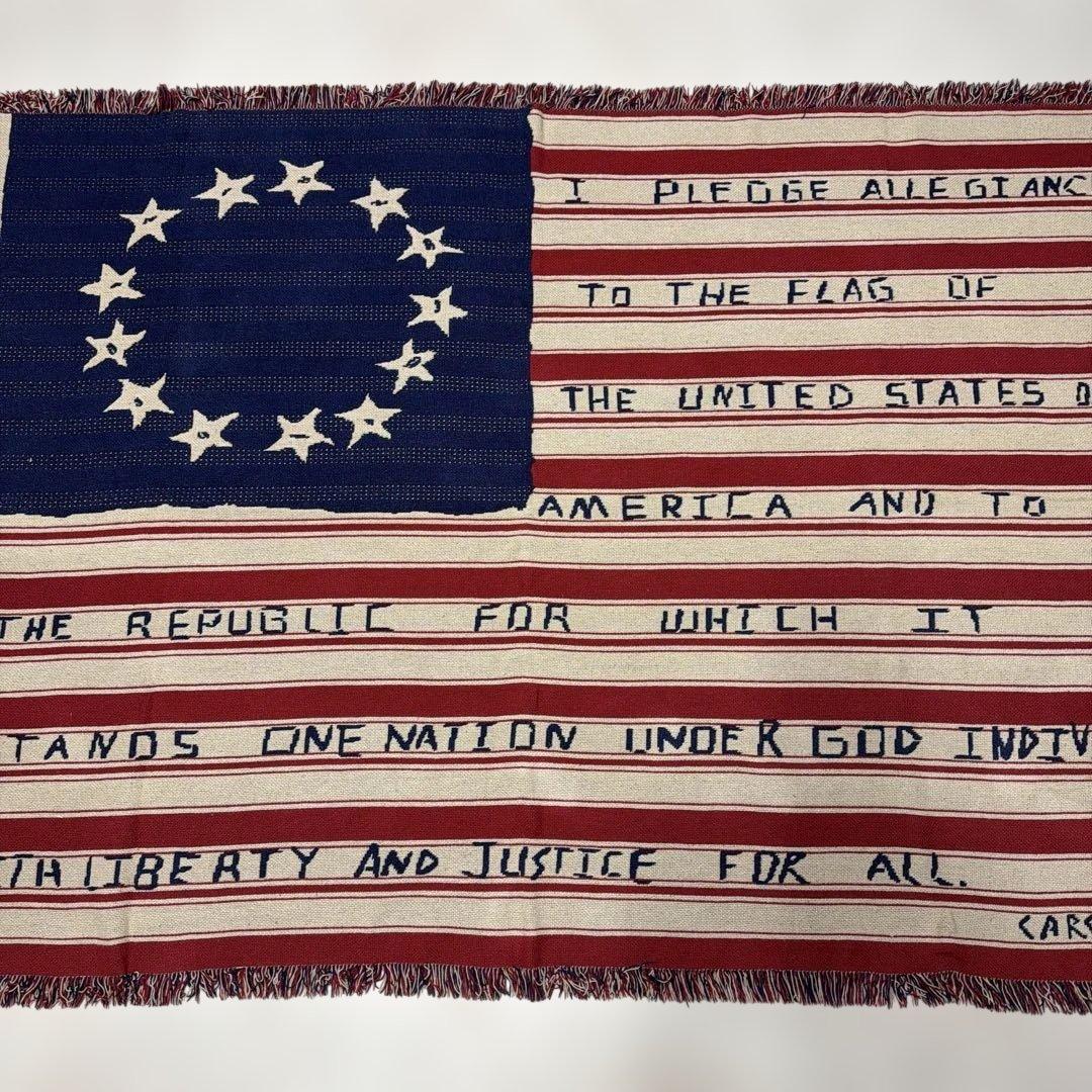 国旗　星条旗　マルチカバー　ソファカバー　ヴィンテージラグ　123x190