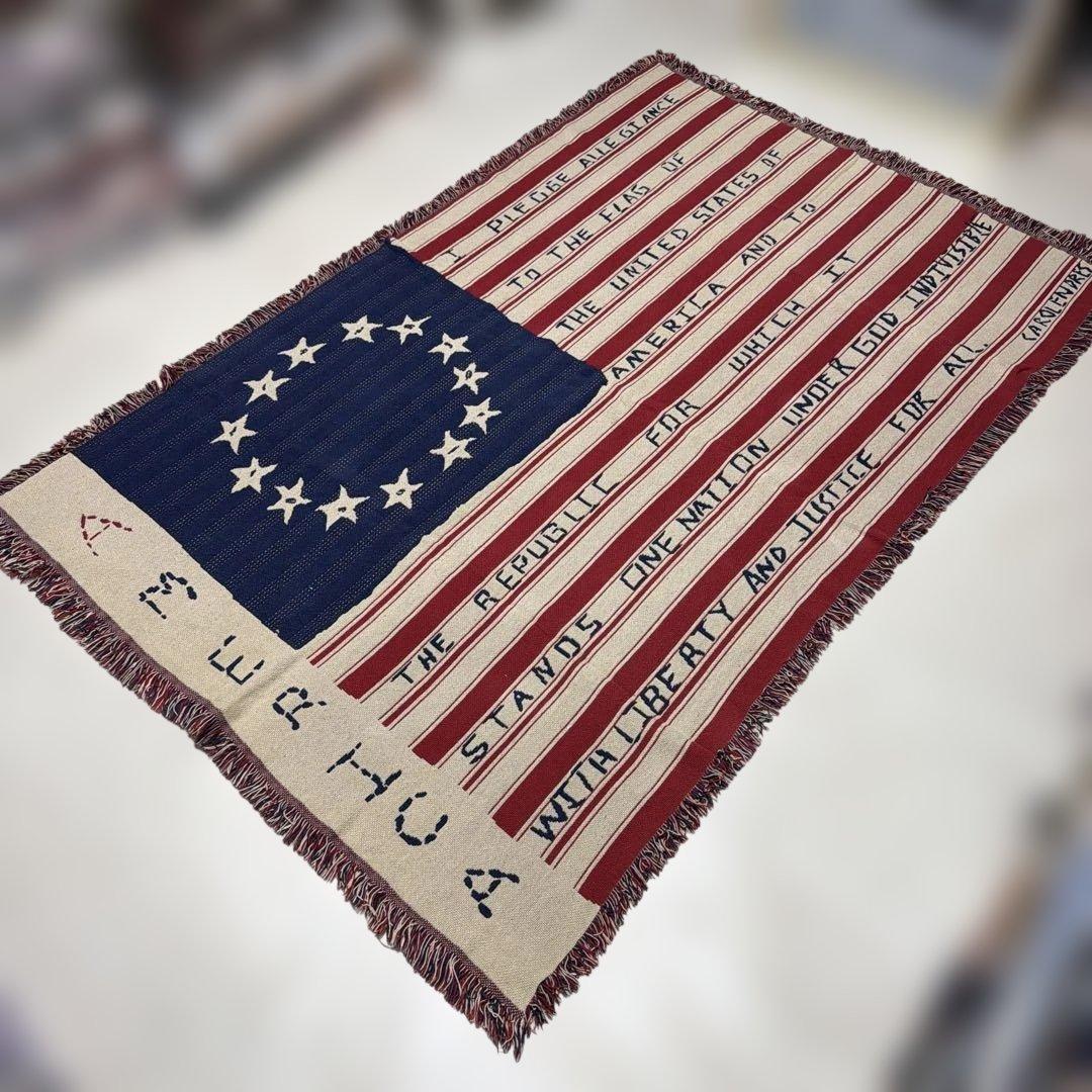 国旗　星条旗　マルチカバー　ソファカバー　ヴィンテージラグ　123x190