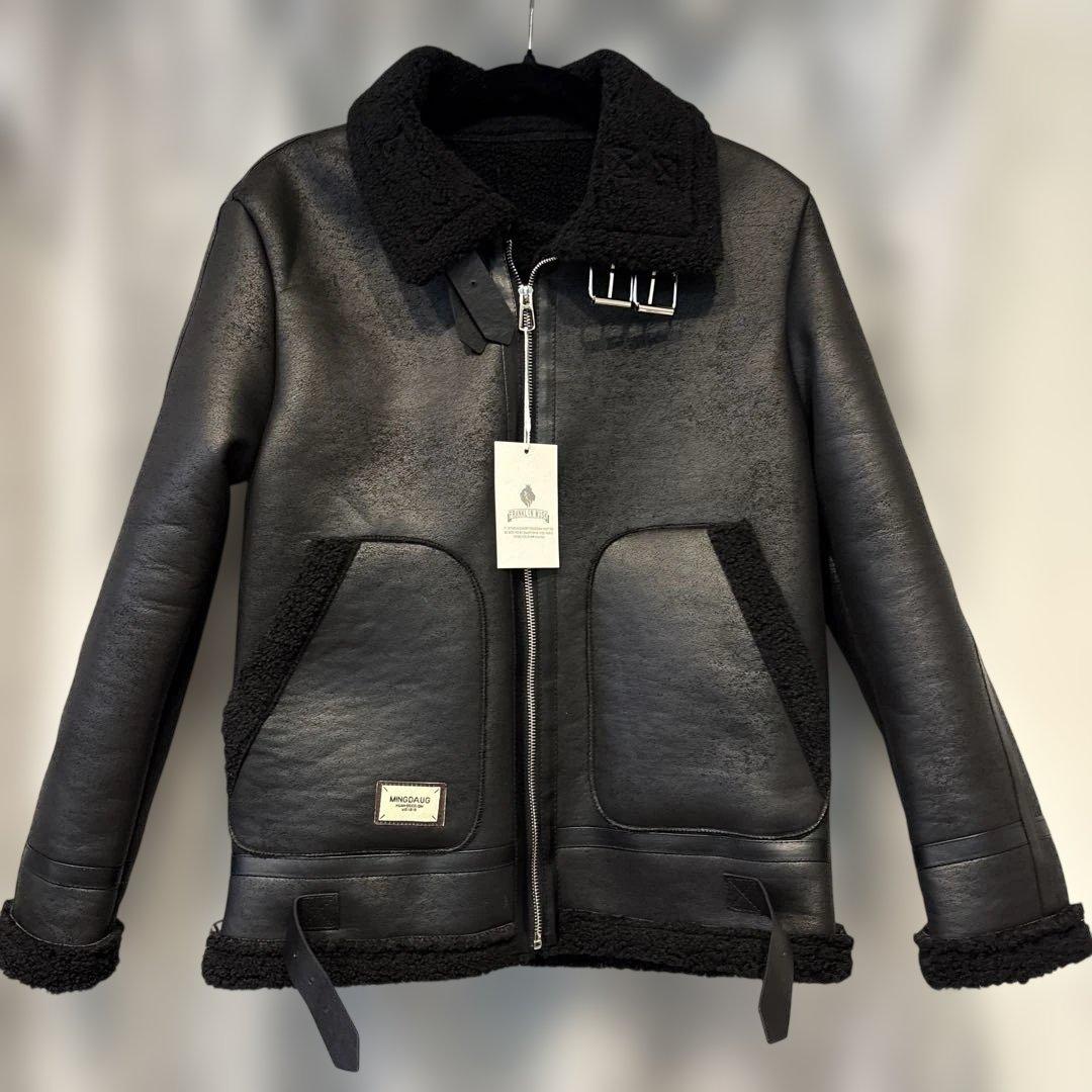 新品　FRANKLIN MUSK・レザージャケット　質羊革 ライダース 革ジャン