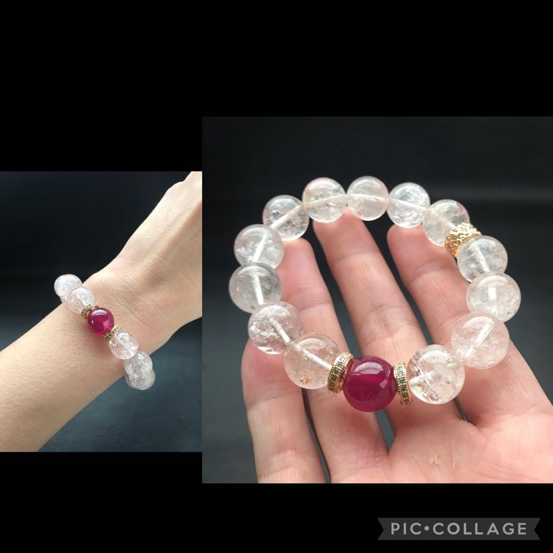 宝石質 ルビーとピンクアゼツライト❣️16cm