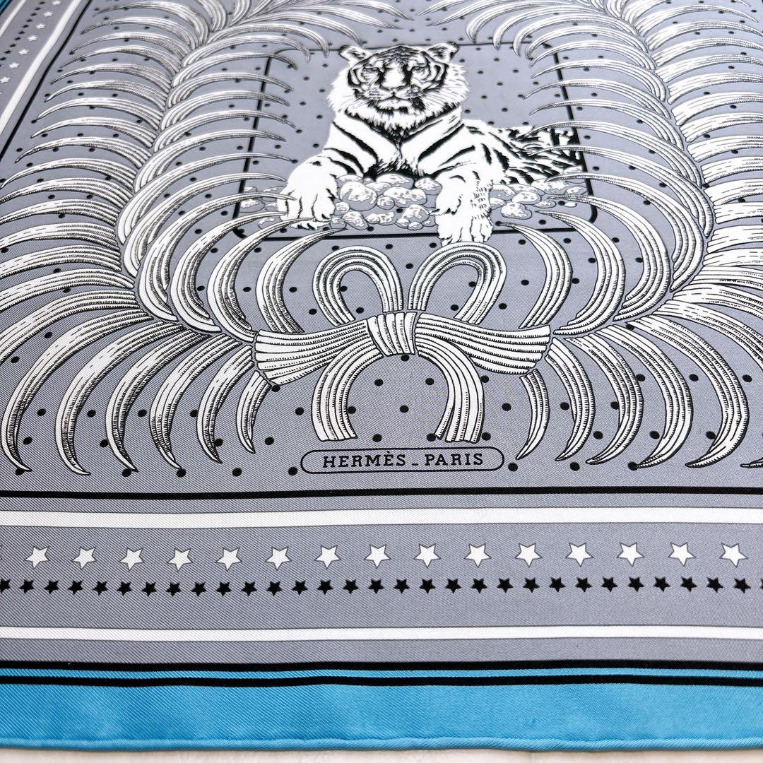 【美品】エルメス　カレ55 　王者の虎　タイガーロイヤル　シルクスカーフ