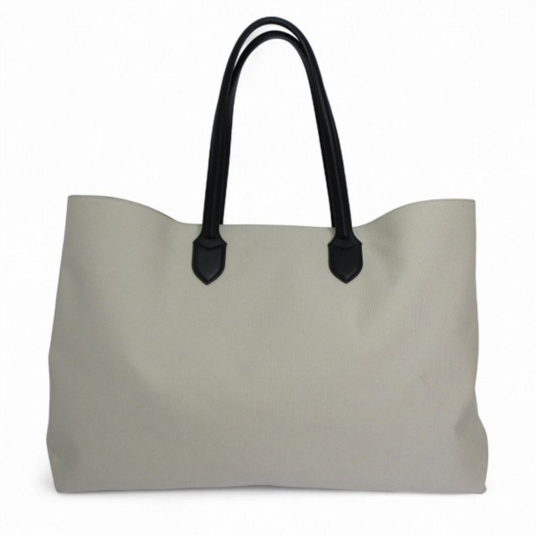 バーバリー BURBERRY ディールコットンブレンド トートホワイト×ブラック