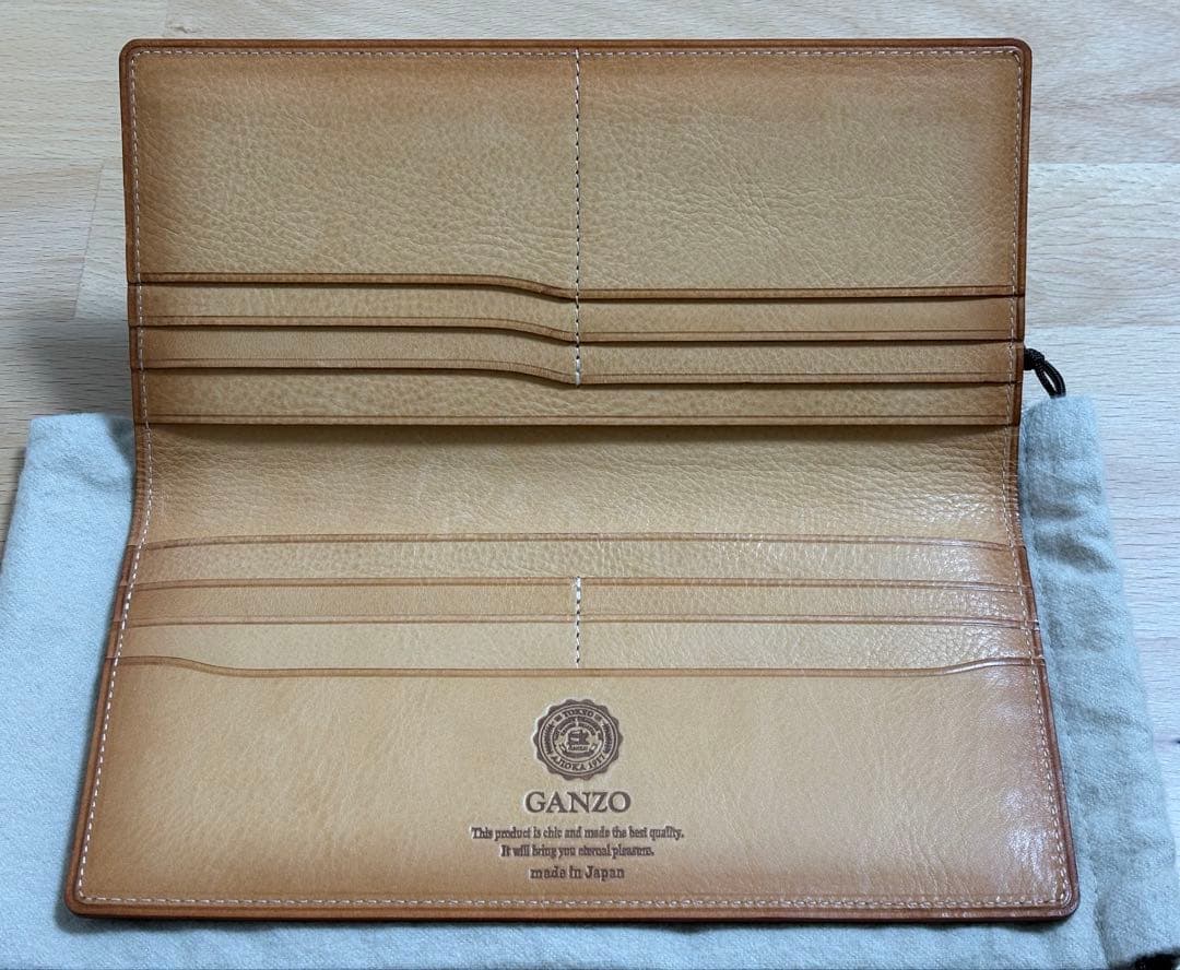 GANZO THIN BRIDLE マチ無し長財布 ダークブラウン