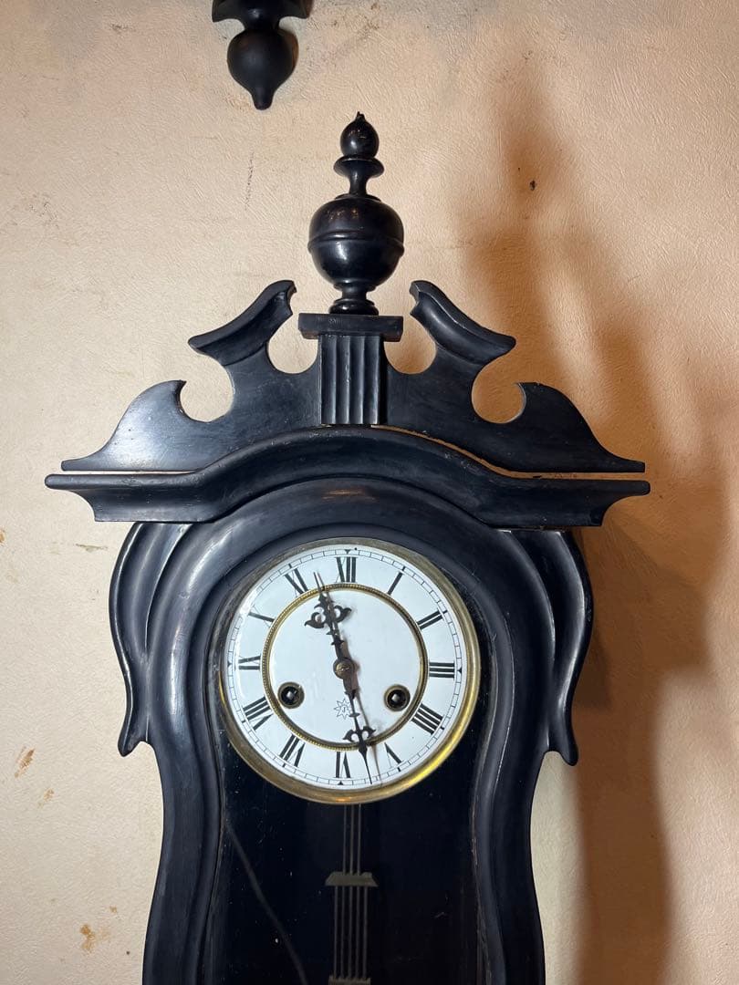 ユンハンス　バイオリン型　柱時計　古時計　振り子　ゼンマイ　レトロ　精工舎