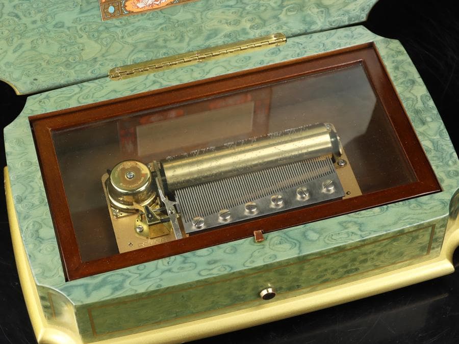 Y2534 リュージュ オルゴール ビバルディ「四季」3曲 72弁 金象嵌　ma