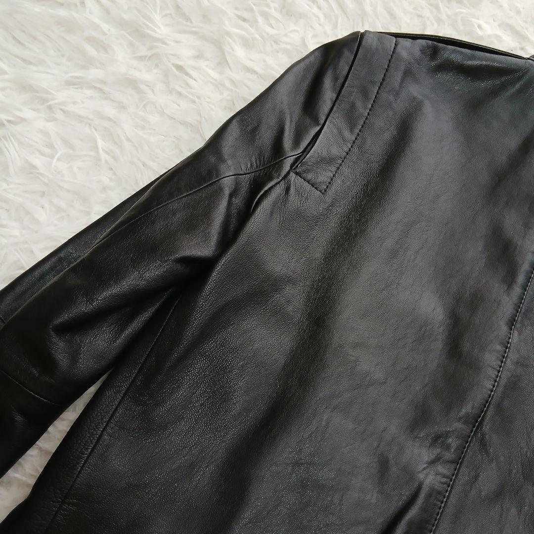 【極美品】【Theory】現行タグ　ラムレザーシングルライダースレザージャケット